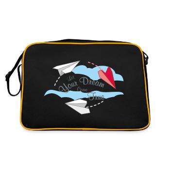 Lassen Sie Ihren Traum wahr werden - Retro Tasche - Schwarz/Gold - Hinten