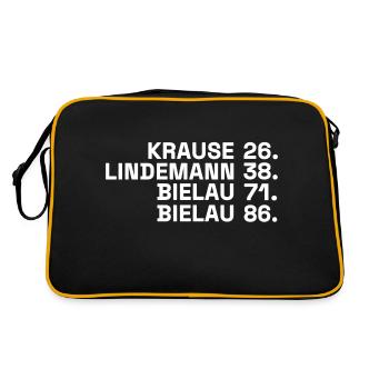 Ostthüringen Merch - Europapokal weiß - Retro Tasche - Schwarz/Gold - Hinten