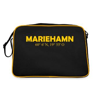 Mariehamn - Finlande - Coordonnées - Longitude - Sac Retro - noir/or - Dos