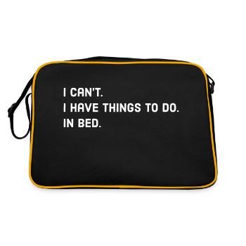 Bed Sleep Saying - Retro Bag - black/gold - Back