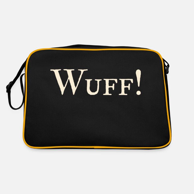 Wuff ! - Retro Tasche - Schwarz/Gold