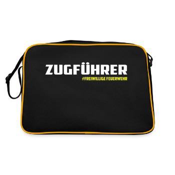 Zugführer Freiwillige Feuerwehr - Retro Tasche - Schwarz/Gold - Hinten