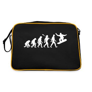 Evolution - Snowboard - Snowboarden - Wintersport - Retro Tasche - Schwarz/Gold - Hinten