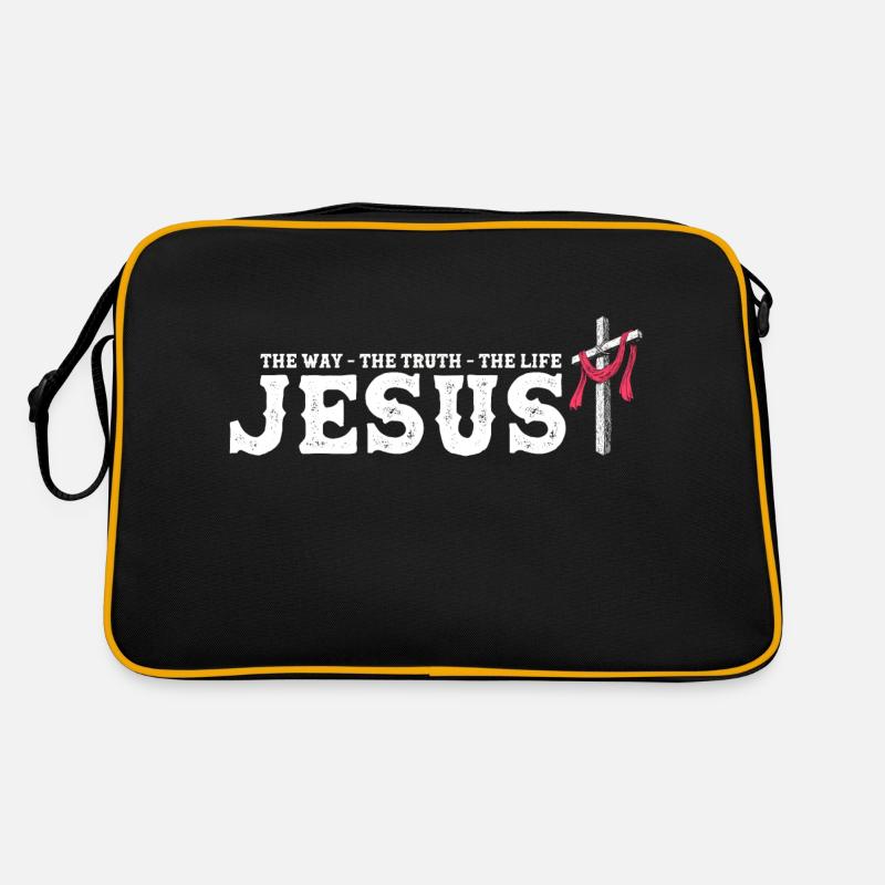 Jésus - Le Chemin La Vérité La Vie - Rachetée - Sac Retro - noir/or