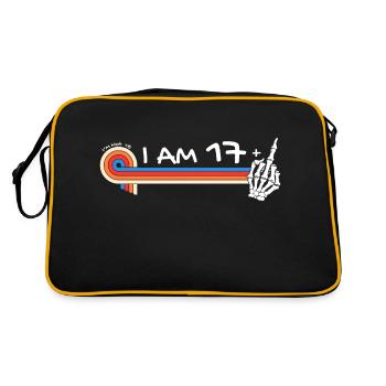 I Am 17 Plus Middle Finger - 18th Birthday - Retro Bag - black/gold - Back