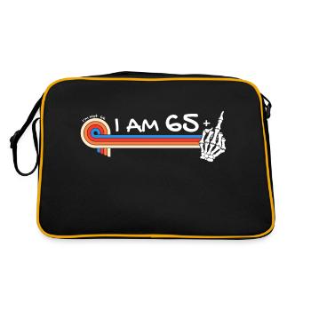 J'ai plus de 65 ans, doigt d'honneur - 66e anniversaire - Sac Retro - noir/or - Dos