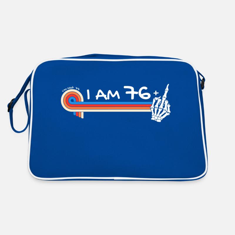 Ich bin 76 plus Mittelfinger - 77. Geburtstag Retro Tasche