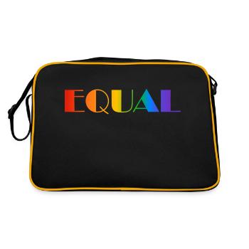 TEXTE ARC-EN-CIEL ÉGAL - Sac Retro - noir/or - Dos