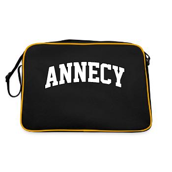 Logo Annecy : Design collégial au style alpin - Sac Retro - noir/or - Dos