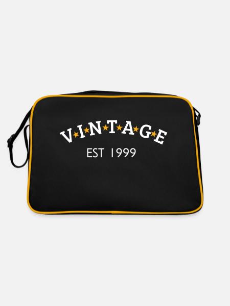 Jahrgang ist 1999 - Retro Tasche - Schwarz/Gold - Hinten