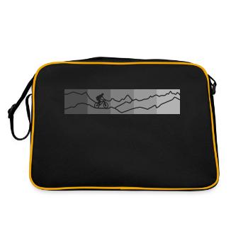 mountainbike rechtecke grau - Retro Tasche - Schwarz/Gold - Hinten