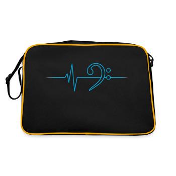 LowHeartBeat cyan - Retro Tasche - Schwarz/Gold - Hinten