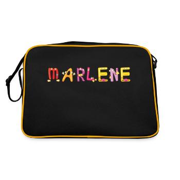 Marlene - Retro Tasche - Schwarz/Gold - Hinten