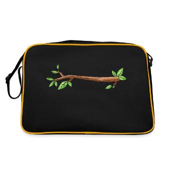 branche arbre dessin feuille - Sac Retro - noir/or - Dos