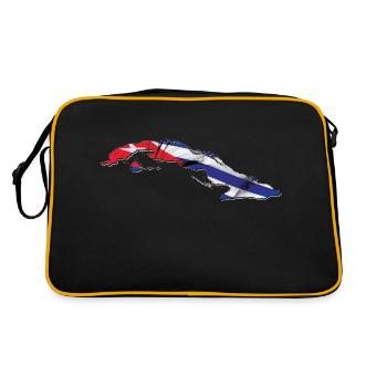 Drapeau de Cuba sur la carte de Cuba - Sac Retro - noir/or - Dos