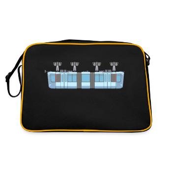 Schwebebahn kurz - Retro Tasche - Schwarz/Gold - Hinten