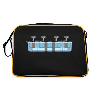 Schwebebahn kurz pixelart - Retro Tasche - Schwarz/Gold - Hinten