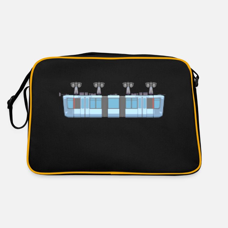 Schwebebahn kurz pixelart - Retro Tasche - Schwarz/Gold
