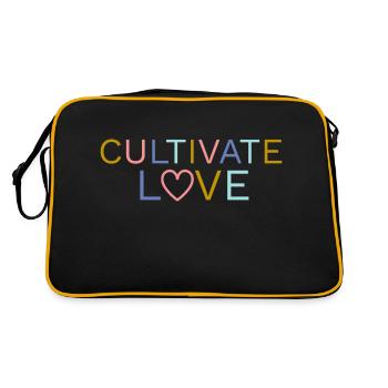 Cultivate Love Quote | Inspirational Words - Retro Bag - black/gold - Back