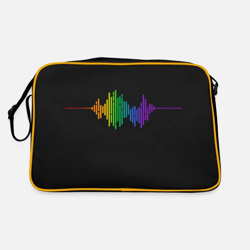 Regenbogen-Schallwelle - Retro Tasche - Schwarz/Gold