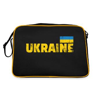 ukraine fahne - Retro Tasche - Schwarz/Gold - Hinten
