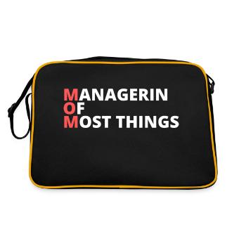 Mom - MANAGERIN OF MOST THINGS - Retro Tasche - Schwarz/Gold - Hinten