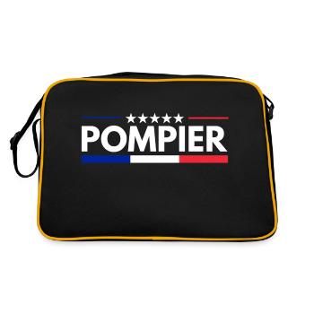 Pompier français Bleu Blanc Rouge - Sac Retro - noir/or - Dos