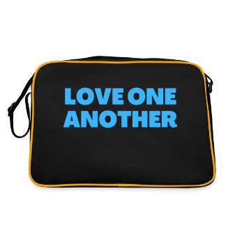 Love One Another - Christian Quotes - Retro Bag - black/gold - Back