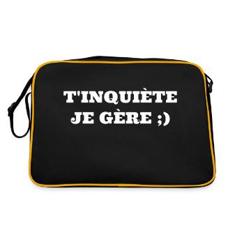 T’inquiète je gère - Sac Retro - noir/or - Dos