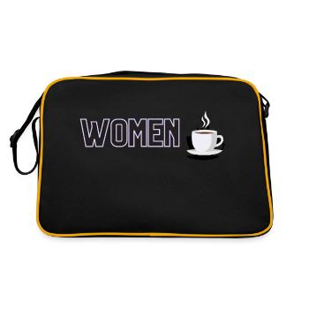 « Femmes » drôle de chemise de fête de rencontre - Sac Retro - noir/or - Dos