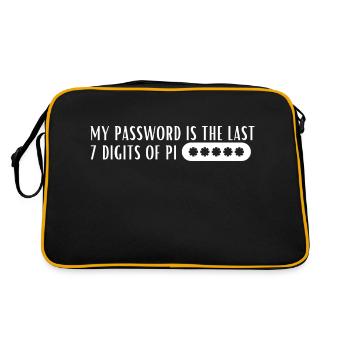 Mein Passwort ist die letzten 7 Ziffern von Pi - Retro Tasche - Schwarz/Gold - Hinten