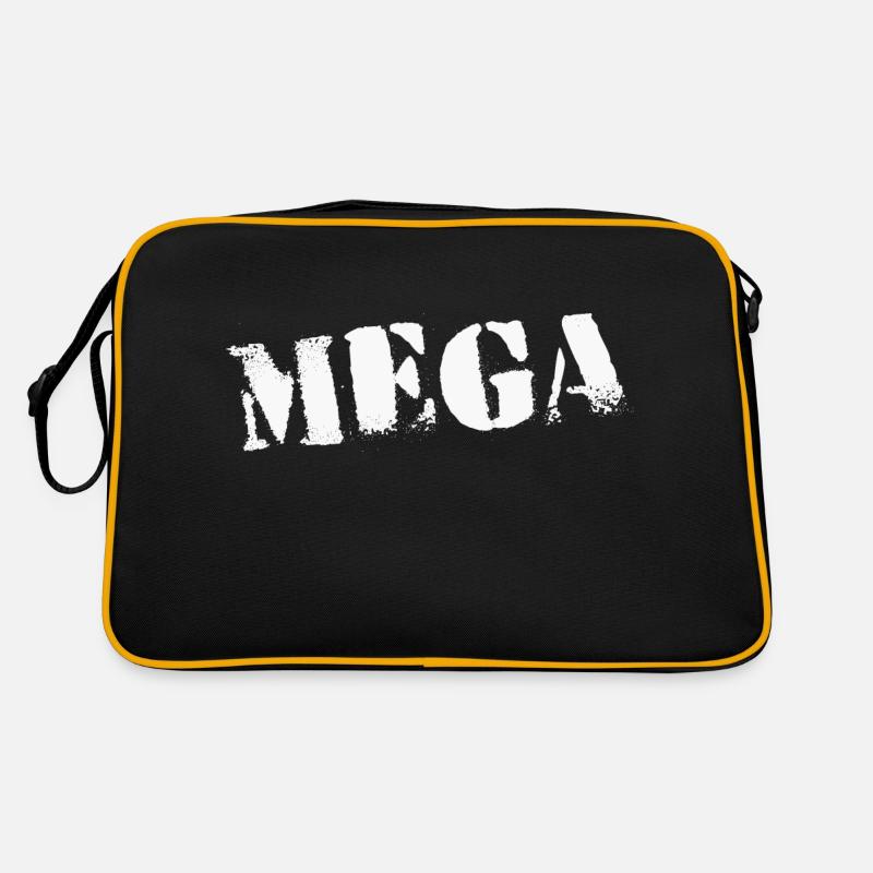 MÉGA - Sac Retro - noir/or