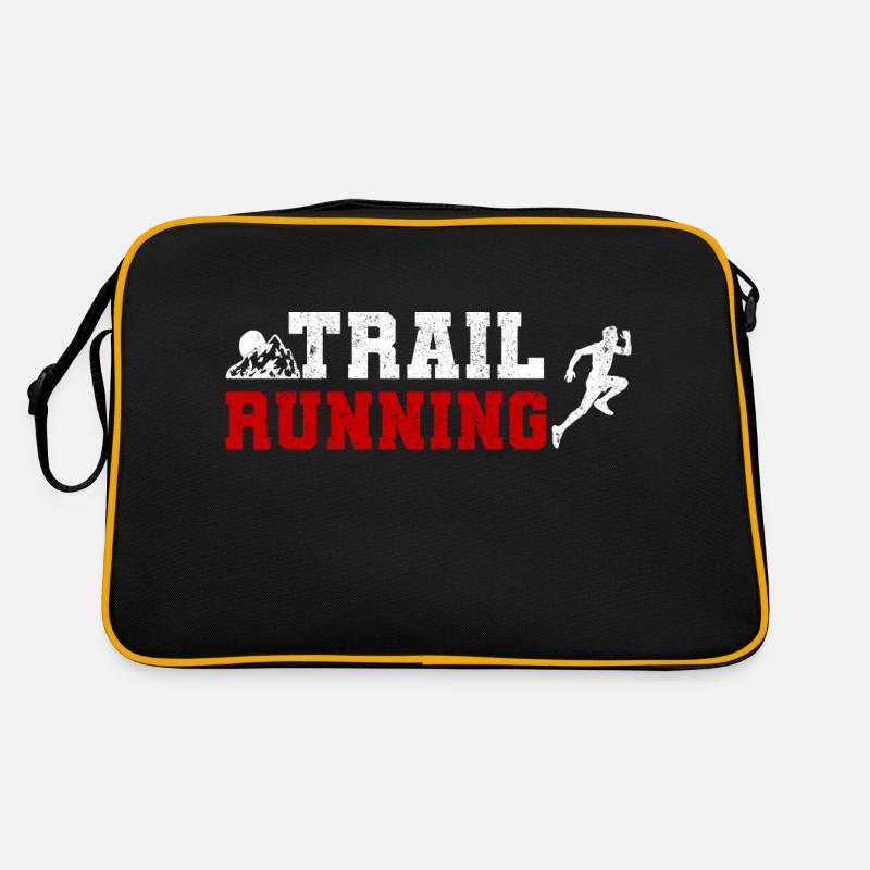 Trail Runner Running Joggen Jogger I Geschenk - Retro Tasche - Schwarz/Gold