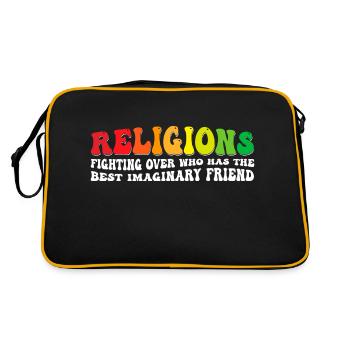 Funny Atheist Science - Religion and its - Retro Bag - black/gold - Back