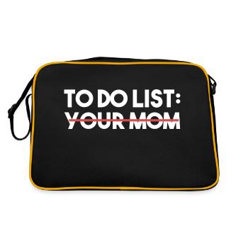Drôle à faire Listez votre mère Sarcasme Sarcastique Dire - Sac Retro - noir/or - Dos