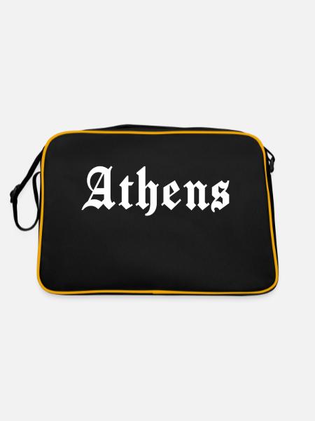 Athen - Retro Tasche - Schwarz/Gold - Hinten