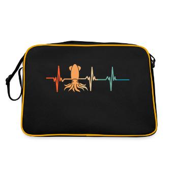 Battement de cœur calmar - Sac Retro - noir/or - Dos