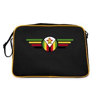 J’aime le Zimbabwe, T-shirt design de style élégance - Sac Retro - noir/or - Dos