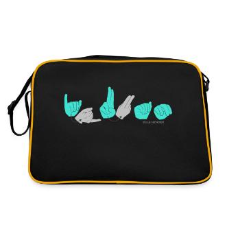 JUAN turquoise - Retro Bag - black/gold - Back