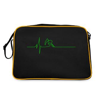 Elektrokardiogramm - Tod - Grün - Retro Tasche - Schwarz/Gold - Hinten