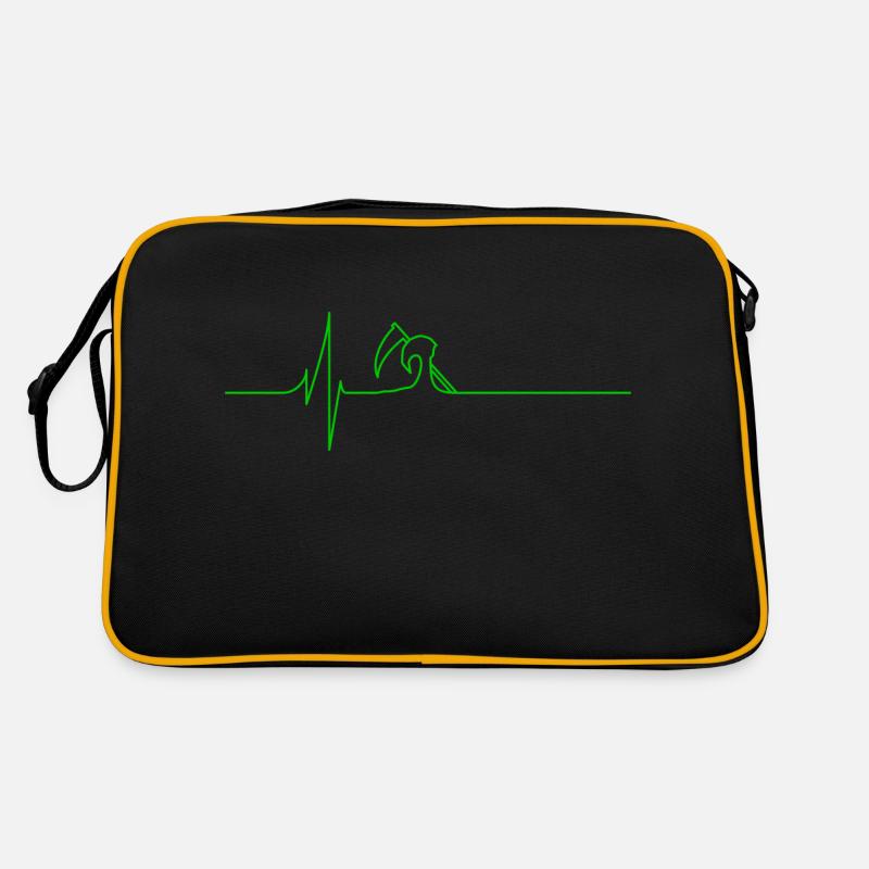 Électrocardiogramme - La Mort - Vert - Sac Retro - noir/or