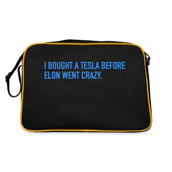 I bought an electric car before he went crazy - Retro Bag - black/gold - Back