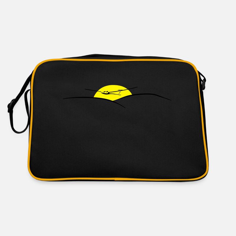 sonne segelflug - Retro Tasche - Schwarz/Gold