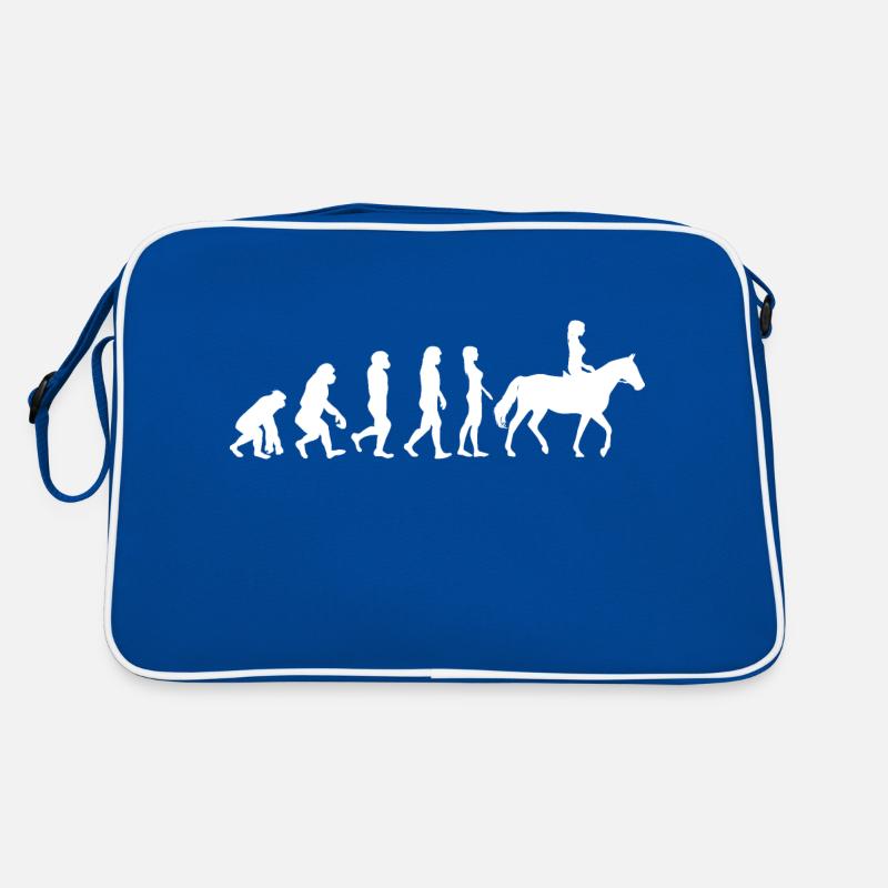 Reiten Pferd evolution Entwicklung Frau lustig Retro Tasche