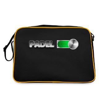 Padel Geschenk für Padel Spieler - Retro Tasche - Schwarz/Gold - Hinten