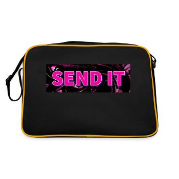 SEND IT Boxlogo - Retro Tasche - Schwarz/Gold - Hinten