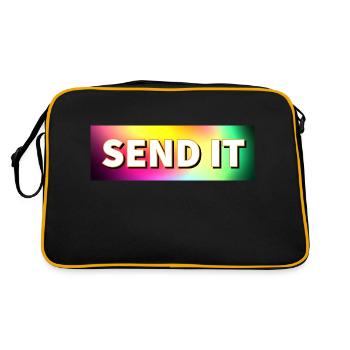 SEND IT Boxlogo - Retro Tasche - Schwarz/Gold - Hinten