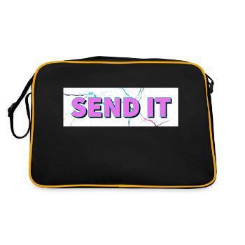 SEND IT Boxlogo - Retro Tasche - Schwarz/Gold - Hinten