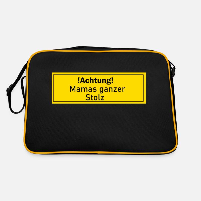 Mamas Stolz Mama Geschenk Geschenkidee Liebling - Retro Tasche - Schwarz/Gold