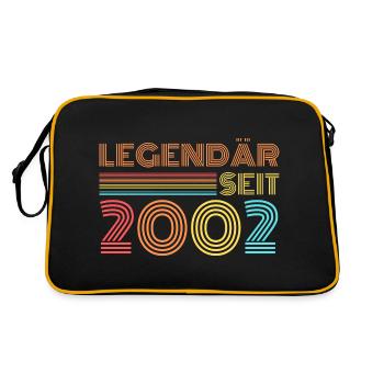 LEGENDÄR seit 2002 Geburtstag - Retro Tasche - Schwarz/Gold - Hinten
